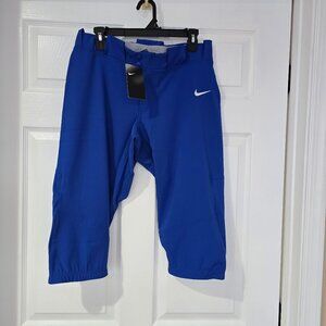 Nike Team Engineered Women's Softball Pants 3/4 Length Royal Blue Size L NWT